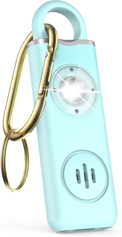 Oplaadbare Persoonlijke Alarm voor Vrouwen - 130dB Zelfverdediging Sleutelhanger met SOS Stroboscoop - Lage Batterij-indicator - voor Meisjes, Kinderen, Ouderen - 1 Stuk