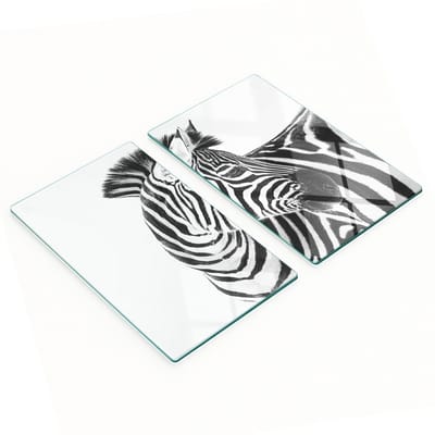 Stijlvolle en duurzame glazen borden met zebraprint in sneeuwmotief, 2x30x52 cm