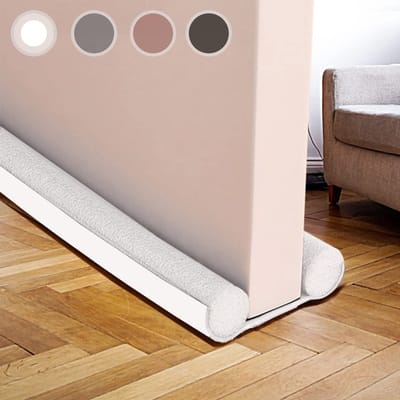 Tochtstopper-Deur-94cm-Dubbele-Dichting-Vinyl-Wit-Alle-Seizoenen-Geluids- en-Windbescherming