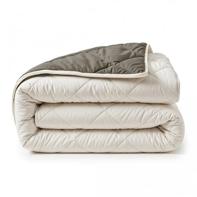 Sleeptime 2 in 1 Diamant Dekbed - Dekbed zonder Overtrek Inclusief Kussensloop - 140x200 - Creme/Kaki