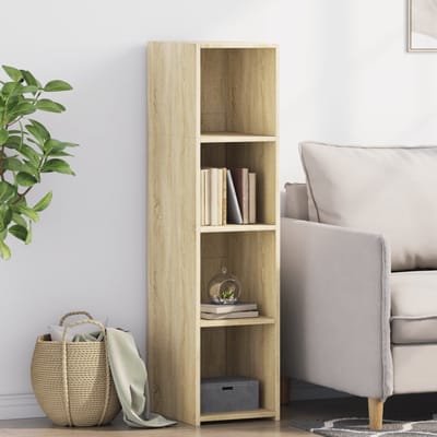 vidaXL - Hoge - kast - 30x41x124 - cm - bewerkt - hout - sonoma - eikenkleurig