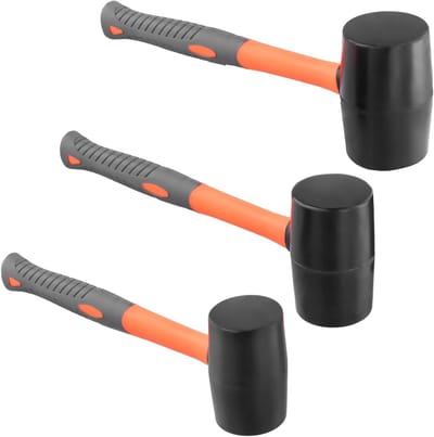 Set van 3 Rubber Hamer - 16 oz, 24 oz en 32 oz - Ideaal voor Houtbewerking, Vloeren en Tegels met Zachte Grip