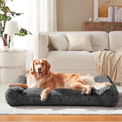 Orthopedisch hondenbed voor grote honden, XXL wasbaar hondenbed, antislip hondensofa, hondenmand groot van zacht kunstkonijnenbont, 122x89x25cm