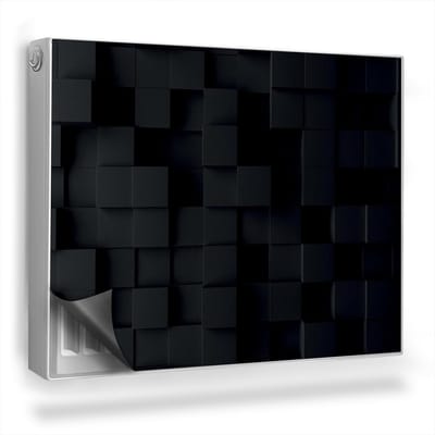Wallfluent Magnetische Radiatorfolie - Radiator Folie Magnetisch - 80x60 cm - Geometrische Achtergrond Moderne 3D-Kubussen - Radiatorfolie Tot 60°C - Zwart Geometrisch Magnetische Radiatorfolie Bescherming