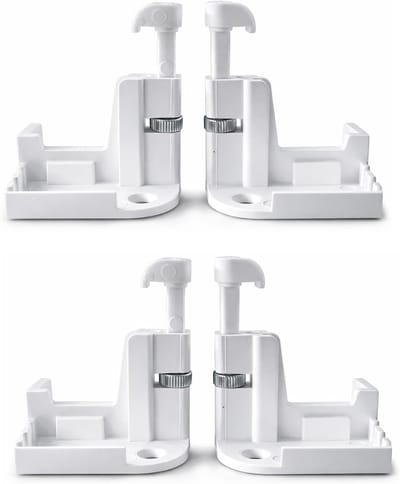 TELKES - Set met oprolbare muggennetten, rem met moer in wit, voor vliegengaas, 53 x 25 x 55 mm (1, wit) - ShopVlot