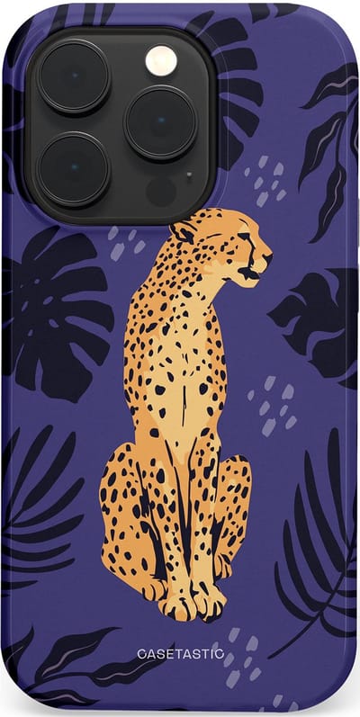 Casetastic Hoesje Geschikt voor Apple iPhone 14 Pro Magsafe - Stijlvolle Beschermende Duo-layer Case - Cheetah elegantie