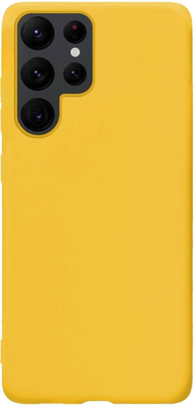 Hoes - Geschikt voor Samsung Galaxy S22 Ultra - Sterk & Shockproof - Hoesje Cover - Siliconen Case - Geel