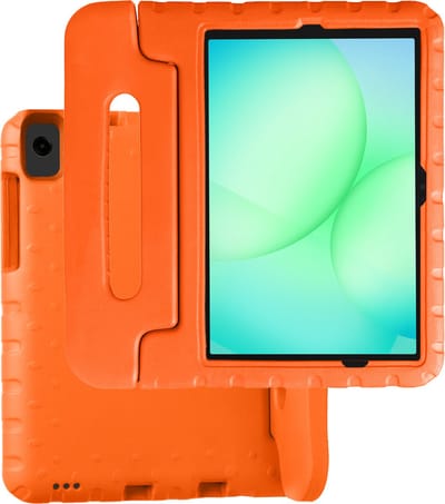 Hoesje Geschikt voor Samsung Galaxy Tab A11 Plus / A9 Plus - Kinderhoes Shockproof Bumper - Kidsproof Case - Tablet Hoes - Kinder Hoes Cover - Oranje