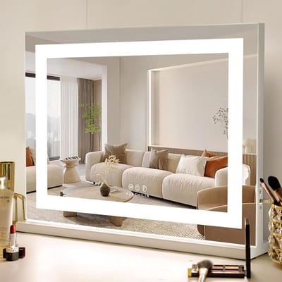 Grote Hollywood Make-upspiegel met Verlichting en Vergroting | Dimbaar LED