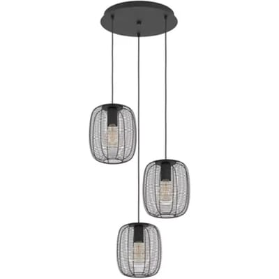 EGLO Derwen Hanglamp - E27 - 3 lichts - Ø 40 cm - Zwart - Staal