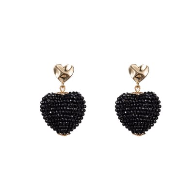 Go Dutch Label Oorknoppen full on beads hartje Zwart
