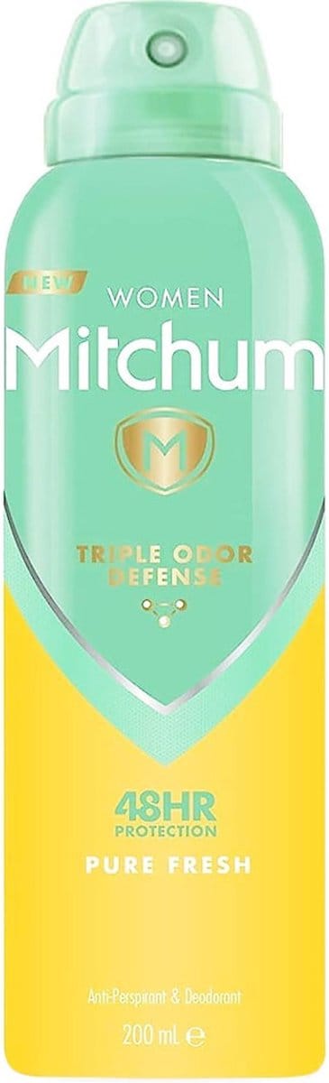 Mitchum - Triple Odor Defense 48HR Protection - Aerosol Deodorant & Anti-Perspirant - Pure Fresh - 200 ml