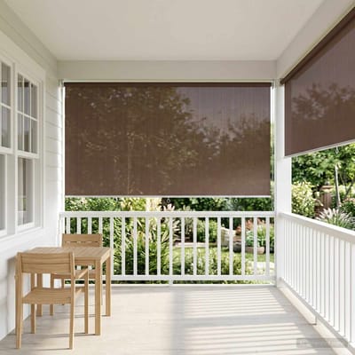 vidaXL - Buitenrolgordijn - 90% - UV-blok - Taupe - 350 - x - 140 - cm - HDPE