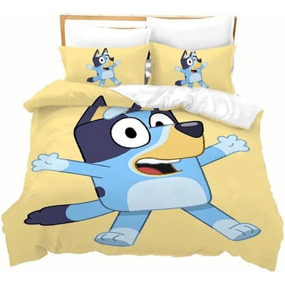 Aangepaste Cartoon B-Blueys Bandit Chilli Dekbedovertrek Kussensloop Beddengoedset Volwassen Jongen Meisje Slaapkamer Kinderen Eenpersoons Tweepersoons EU Single 135x200cm