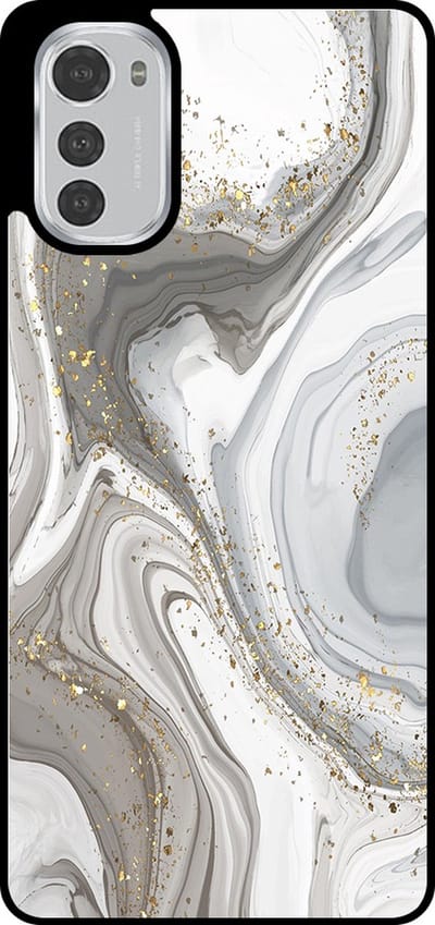 Smartphonica Telefoonhoesje Geschikt voor Motorola Moto E32 / E32s met marmer opdruk - TPU backcover case marble design - Zilver geschikt voor Motorola Moto E32;Motorola Moto E32s