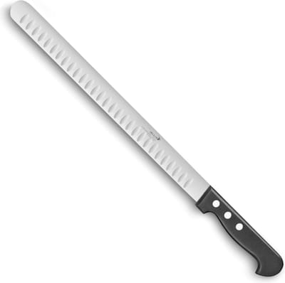 Déglon Ham-/zalmmes – Lemmet met kuiltjes – 33 cm – Roestvrij staal – Ergonomisch ABS handvat