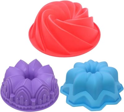 Grote Swirl Cakevorm en Dubbele Bloem Cakevorm: 3-delige Siliconen Bakvormen voor Verjaardagsfeest en Creatieve Taarten