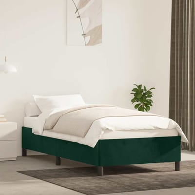 vidaXL - Bedframe - zonder - matras - 90x190 - cm - fluweel - donkergroen