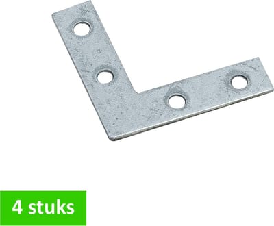 RAAMHOEKEN 30 x 30 mm VERZINKT 4 STUKS