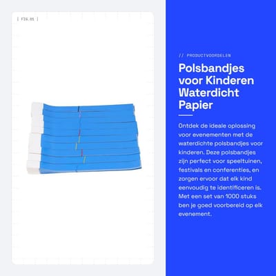 Dailygoods- Polsbandjes Waterdicht - 1000 Stuks - Identificatie Polsbandjes - Evenementen - Speeltuin - Veiligheid Kinderen - Identificatiebandjes