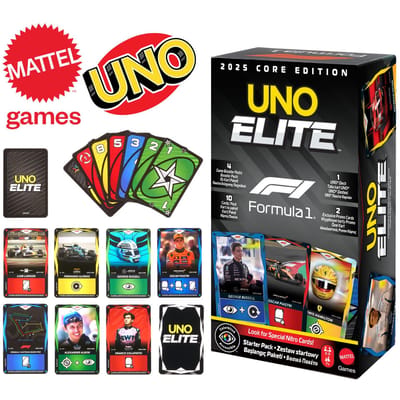 Uno Elite Hotwheels F1 Racing Édition Collectionneur Jeu de Cartes-Cartes à Jouer Premium Designs Rares de Voitures de Formule 1,Jeu de Société Cadeau Jouet black