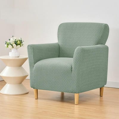 Jacquard Club Tubbankhoes Elastische Enkele Fauteuilhoes Stretch Spandex Stoelhoes voor Barbalie Woonkamer gray