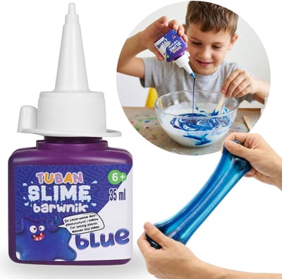 TUBAN Blauw, kleurstof voor het kleuren van klei en andere knutselmaterialen, vloeibare kleurstof voor SLIME 35 ml 6+