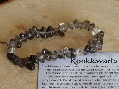 Rookkwarts armband met split steentjes - edelstenen - Perfect cadeau voor mannen en vrouwen - Inclusief uitleg - Spiritueel - Bescherming - Aarding - Ontgifting - Verdriet - Rouw - 100% NATUURLIJK
