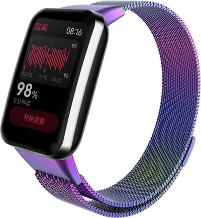 By Qubix - Milanese bandje - Multicolor - Geschikt voor Xiaomi Smart Band 7 Pro / Mi Band 7 Pro bandje