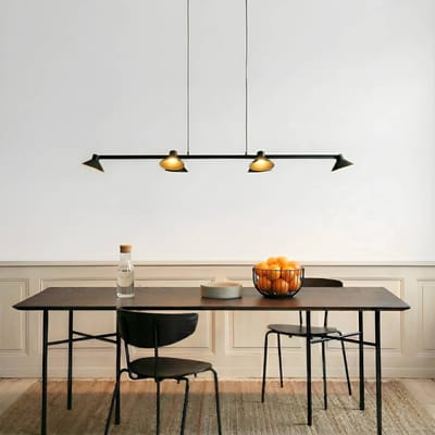 Lucande LED hanglamp Steve, zwart, 113 cm, 6-lamps, dimbaar