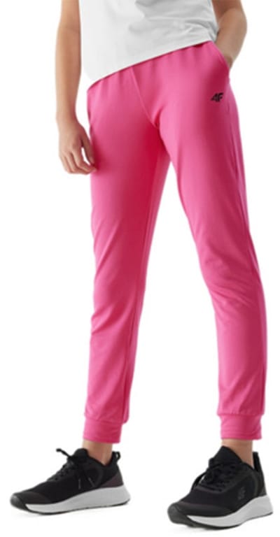4F Meisjes Joggingsbroek Fuchsia Roze | Elastische Tailleband & Boorden | Maat 134/140 | Comfortabel voor Dagelijks & Sportief Gebruik