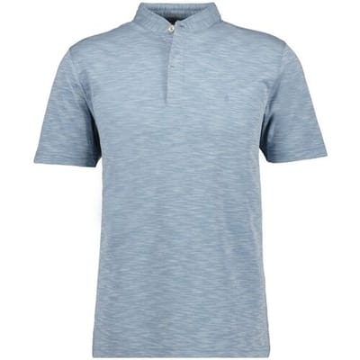 Ragman Polo Soft Knit Flame Design Stand Up Collar Blauw / male