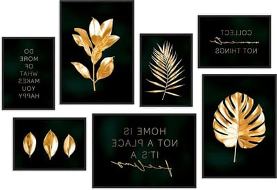 Posterset met Lijsten - Wanddecoratie Set - Woonkamer Decoratie - 7 Harmonische Afbeeldingen - A3 en A4 Formaat