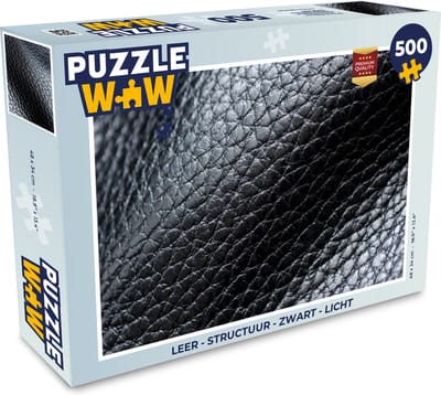 Puzzel Leer - Structuur - Zwart - Licht - Legpuzzel - Puzzel 500 stukjes