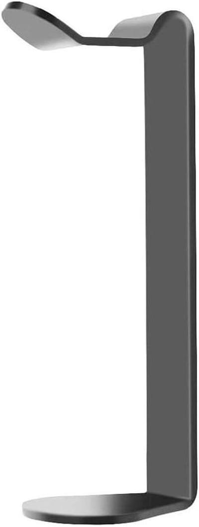 Hoofdtelefoon Houder - Oortelefoon Standaard - Bureau Organisatie - Mat Leer Afwerking - 24.5 cm - Zwart