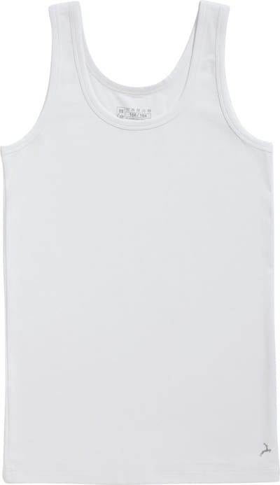 Ten Cate Basics organic cotton stretch singlet wit voor Jongens | Maat 146/152