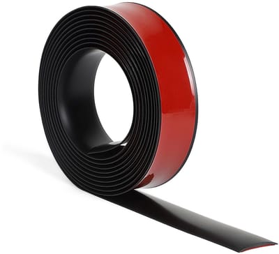 Zelfklevend Overgangsprofiel 4 m - Zwart 4 cm Breed, 3.5 mm Hoog - PVC Dekstrip voor Vloeren, Deuren en Raamkozijnen