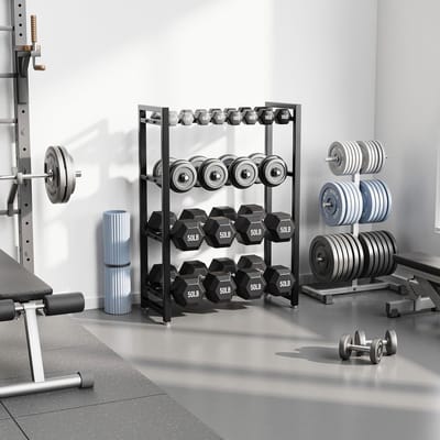 4-laags Dumbbellrek – Halterrek voor Thuisfitness – Opbergrek voor Dumbbells – Home Gym Organizer