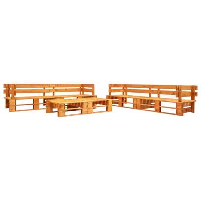 vidaXL - 6-delige - Loungeset - pallet - hout - honingbruin