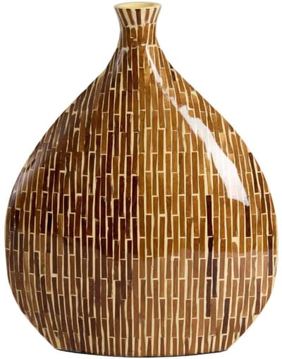 Light & Living Vaas Lorca - Bruin - 25x11x32cm - Hout - Modern - Bloemenvaas - Woondecoratie - Decoratieve vaas voor woonkamer of slaapkamer