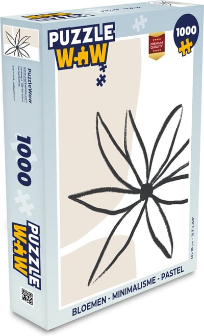 Puzzel Bloemen - Minimalisme - Pastel - Legpuzzel - Puzzel 1000 stukjes volwassenen