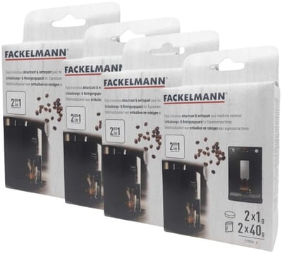 Set van 4 onderhouds- en ontkalkingspakketten voor Fackelmann Petit Déjeuner espressomachine