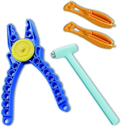 Complete gereedschapsset voor bouwblokken, steen- en baksteenverdelers, tang en hamer, ideaal voor Lego Technic en modelbouwfans.