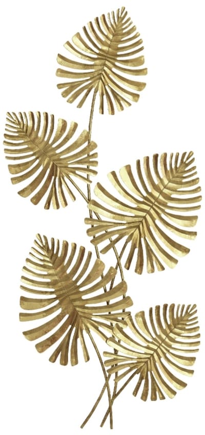 Wanddecoratie Set- Bladvorm - Geverfde Afwerking - Wandsieraden - Metaal - Goudkleurig