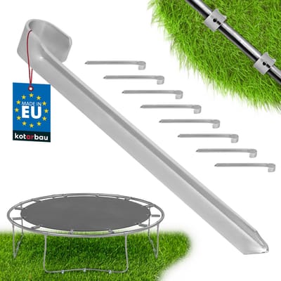 KOTARBAU® 8 stuks Grondanker voor Trampoline, Verzinkt Staal, 430 mm, Zilver, Tentharingen, Bodemankers, voor Tuintrampoline, Trampoline Ankers