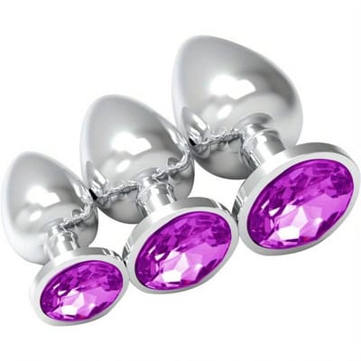 Livano Buttplug Set - Sex Toys voor Koppels - Mannen - Vrouwen - Anaal - 3 Stuks - Paars