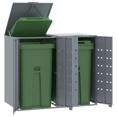 vidaXL - Containerberging - voor - 2 - containers - 138x79x117 - cm - staal - grijs
