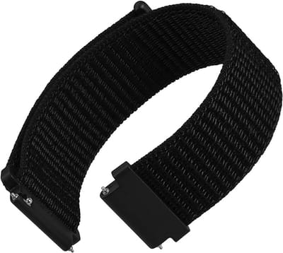 Horlogebandje-verstelbare-snelsluiting-nylon-vervangende riem voor mannen en vrouwen-22 mm-Zwart
