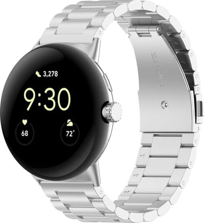 Strap-it Stalen schakel bandje geschikt voor Google Pixel Watch 5 (41 mm) / 4 (41 mm) / 3 (41 mm) / 2 / 1 - Zilver