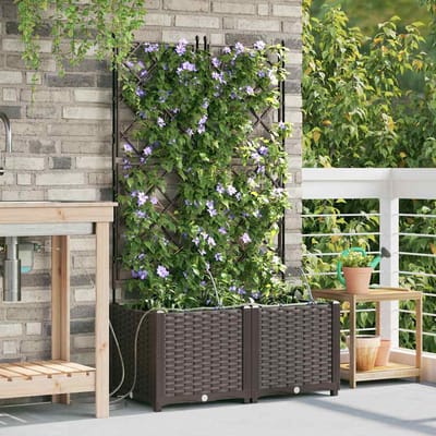 vidaXL - Plantenbak - 2 - st - Bruin - 80 - x - 40 - x - 142 - cm - PP